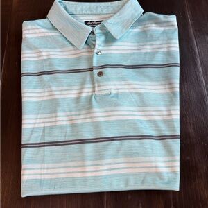 Hogan Men’s Striped Polo - Light Blue, White, Gray